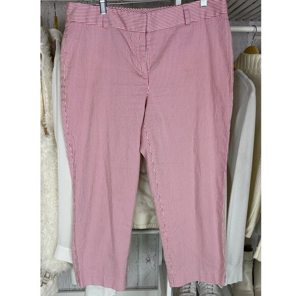 Talbots Pants - Talbots Women's Size 14 Pink and White Striped Signature Ankle Pants #0466